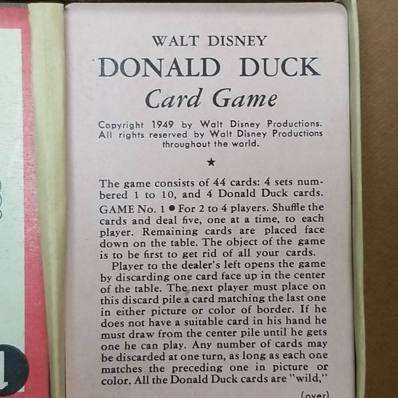 Vintage Donald Duck Card Game 1949 - Picture 4 of 4